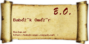 Babák Omár névjegykártya